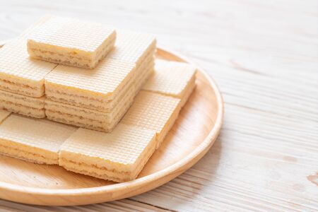 milk wafer with milk creamの写真素材