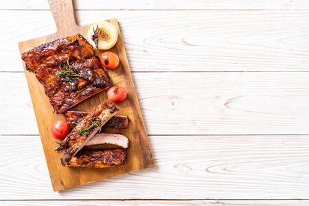 grilled and barbecue ribs porkの写真素材