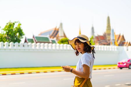 Happy Asian Woman Travel in Thailand - vacations conceptの写真素材