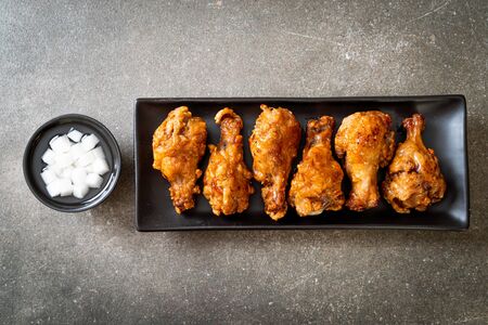 fried chicken with sauce in Korean styleの写真素材