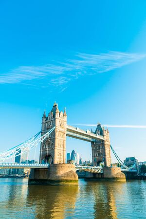 Tower Bridge in London City, UKの写真素材