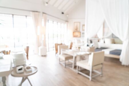 abstract blur and defocused hotel restaurant for background - vintage fliterの写真素材