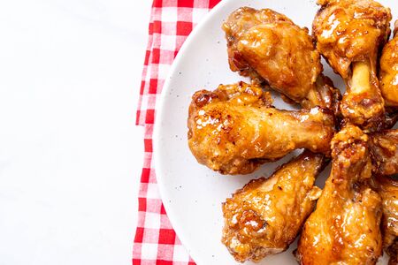 fried chicken with sauce in Korean styleの写真素材