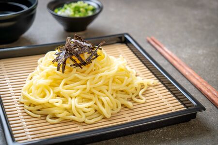 Japanese cold ramen noodles (zaru ramen)の写真素材