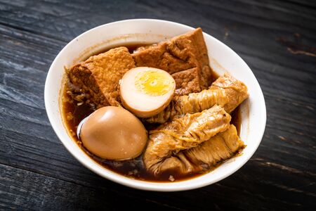 hard-boiled egg in brown sauce or sweet gravy - Asian foodの写真素材