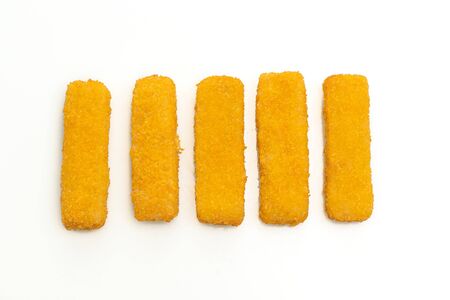 fried crispy fish finger isolated on white background