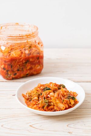 Kimchi cabbage on plate - Korean Traditional food styleの写真素材