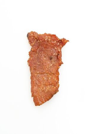 sun dried pork isolated on white backgroundの写真素材