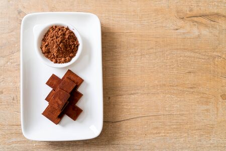 fresh and soft chocolate with cocoa powder