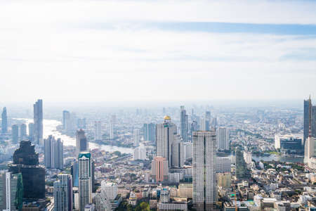 Beautiful cityscape with architecture and building in Bangkok Thailand skylineのeditorial素材