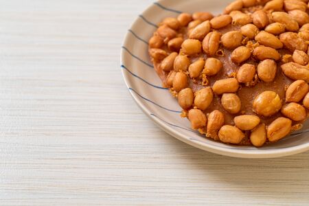 Thai Fried Peanut Cookies on plateの写真素材