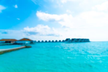 Abstract blur tropical beach and sea in Maldives for background - Holiday Vacation conceptの写真素材