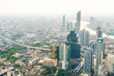 Beautiful cityscape with architecture and building in Bangkok Thailand skylineの写真素材