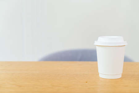 hot coffee cup in cafe restaurant