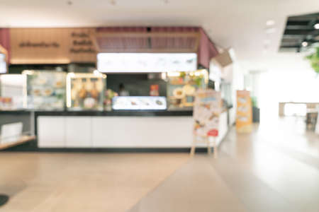 abstract blur food court in shopping mall for backgroundの写真素材