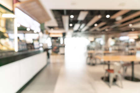 abstract blur food court in shopping mall for backgroundの写真素材