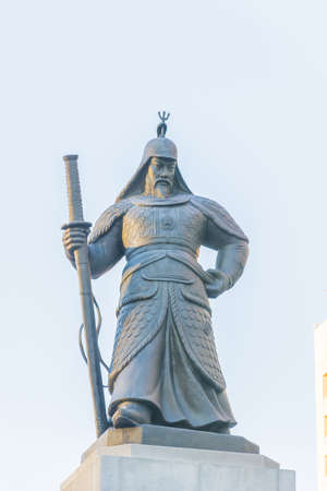 Soldier statue in seoul city Koreaのeditorial素材