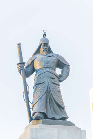 Soldier statue in seoul city Koreaのeditorial素材