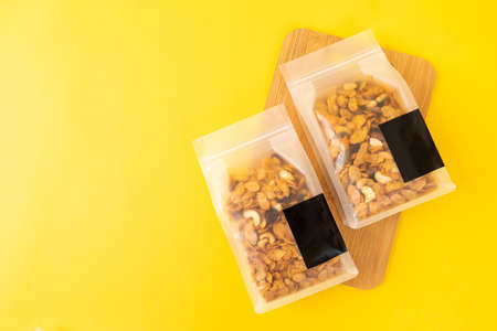 Grains cornflakes (Cashew nut, Almond, Pumpkin seeds and Sunflower seed) - healthy multigrain foodの写真素材