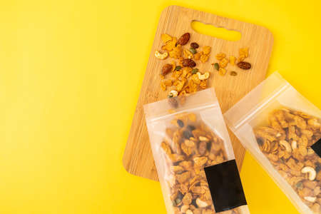 Grains cornflakes (Cashew nut, Almond, Pumpkin seeds and Sunflower seed) - healthy multigrain foodの写真素材