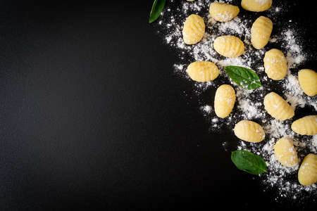 Traditional Italian gnocchi pasta uncooked - Italian food styleの写真素材