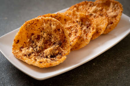 Dried shredded pork Rice cracker - Thai food style