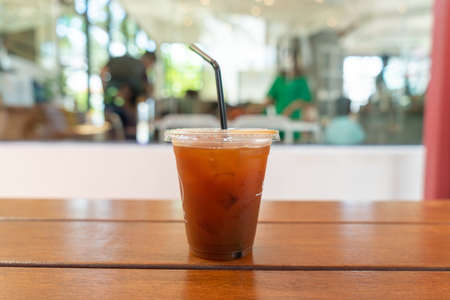 iced americano coffee in coffee shop cafe restaurant