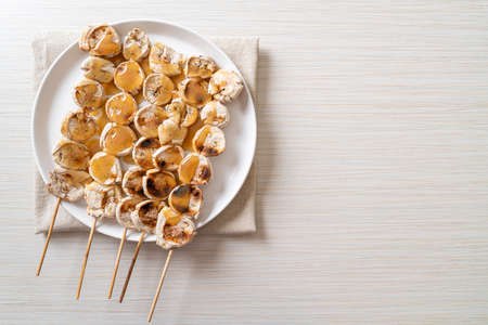 Grills Sliced Banana with Caramel Sauceの写真素材