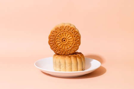 Chinese moon cake for Mid-Autumn Festivalの写真素材