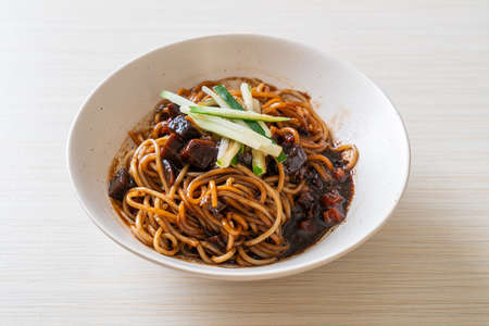 Jajangmyeon or JJajangmyeon is Korean Noodle with Black Sauce - Korean Food Styleの写真素材