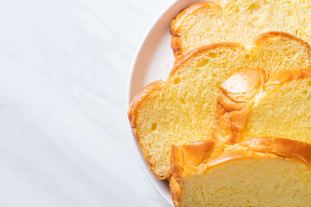 Sweet potato bread with coffee for breakfast
