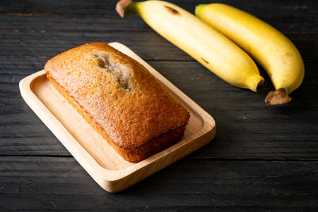 Homemade banana bread  or  banana cake slicedの写真素材