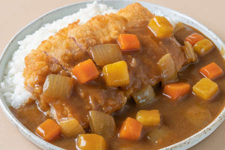 fried chicken cutlet curry with rice - Japanese food styleの写真素材