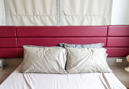 pillow decoration on bed in bedroom