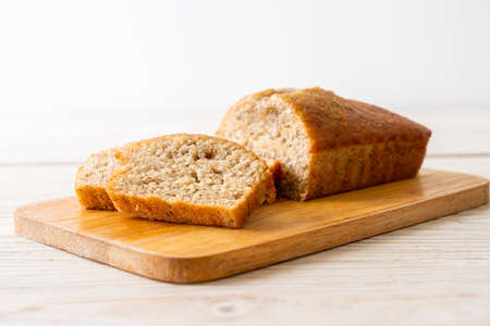 Homemade banana bread  or  banana cake sliced