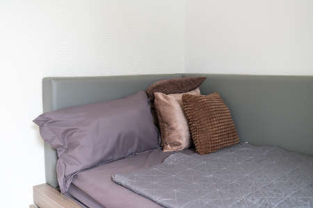 pillow decoration on bed in bedroom