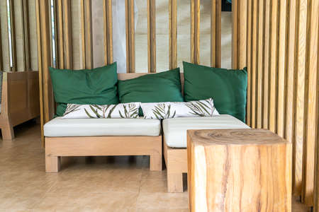 empty sofa in living zoneの写真素材