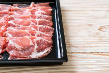 fresh sliced collar pork rawの写真素材