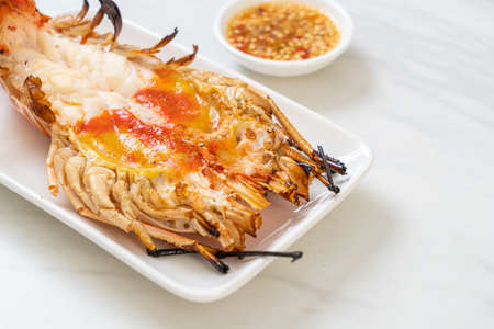 Grilled Fresh Giant River Prawn with Spicy Seafood Dipping Sauce