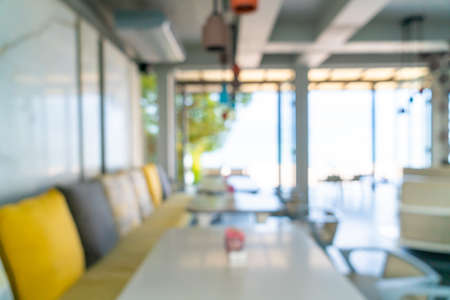 abstract blur and defocused cafe restaurant for backgroundの写真素材