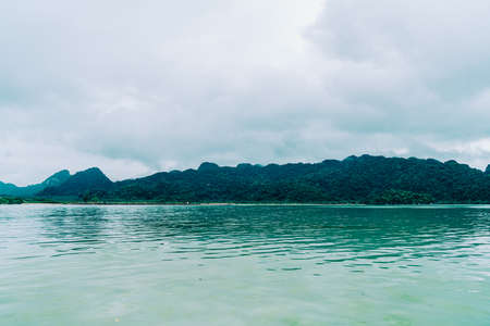 wooden bridge atTalet Bay in Khanom, Nakhon Sri Thammarat tourist travel landmark in Thailandの写真素材