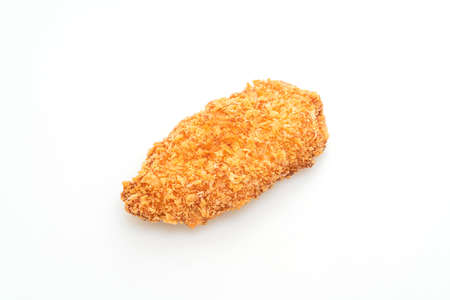 fried chicken breast fillet steak isolated on white background