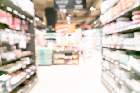 abstract blur and defocused supermarket for backgroundの写真素材