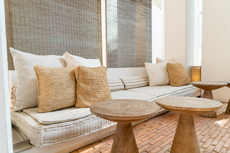 beautiful and comfortable pillows decorate on sofa