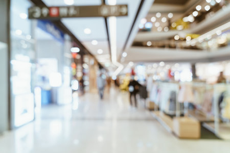 abstract blur luxury shopping mall and retail store for backgroundの写真素材