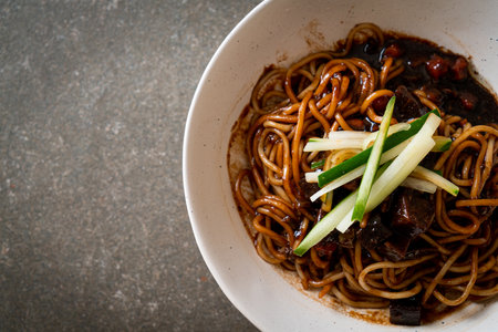 Jajangmyeon or JJajangmyeon is Korean Noodle with Black Sauce - Korean Food Styleの写真素材