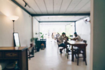 abstract blur coffee shop cafe and restaurant for backgroundの写真素材