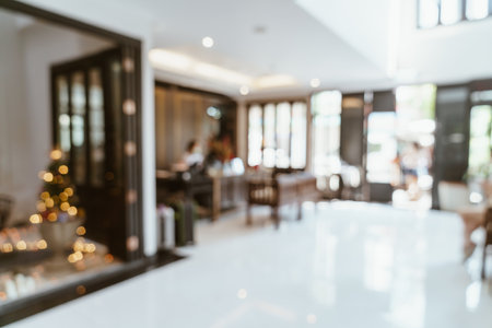 abstract blur lobby hotel for backgroundの写真素材