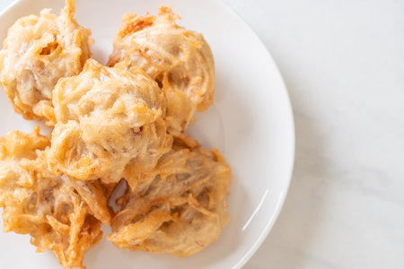 fried taro with sauce - vegan and vegetarian food styleの写真素材