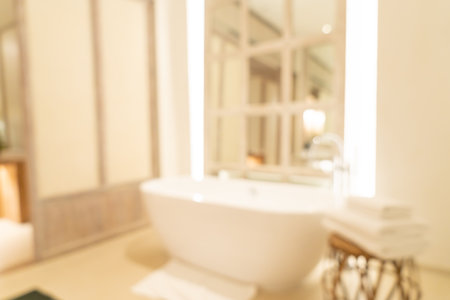 abstract blur luxury bathroom in hotel resort for backgroundの写真素材